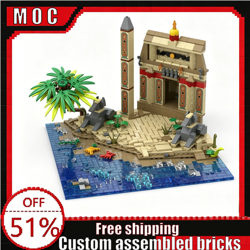 Model Kit Anubis - 940 قطعة نموذج بناء معبد أنوبيس