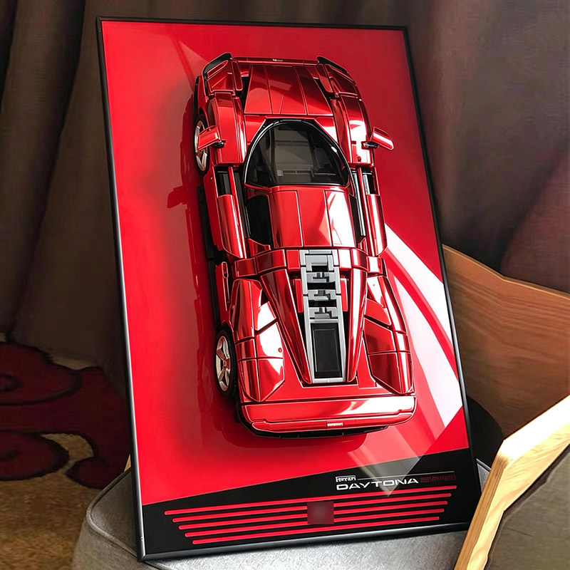 Model Kit Ferrari - رف عرض خلفي مثبت على الحائط