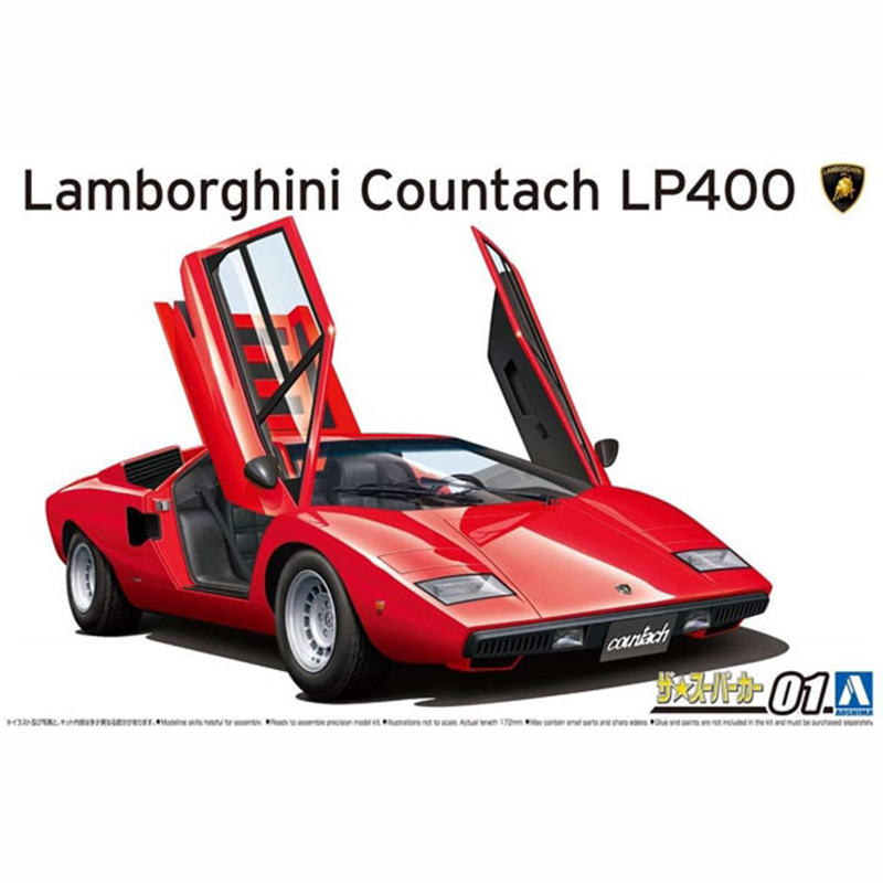 Model Kit Lamborghini - نموذج سيارة مجمعة ثابتة Aoshima-05804 1/24