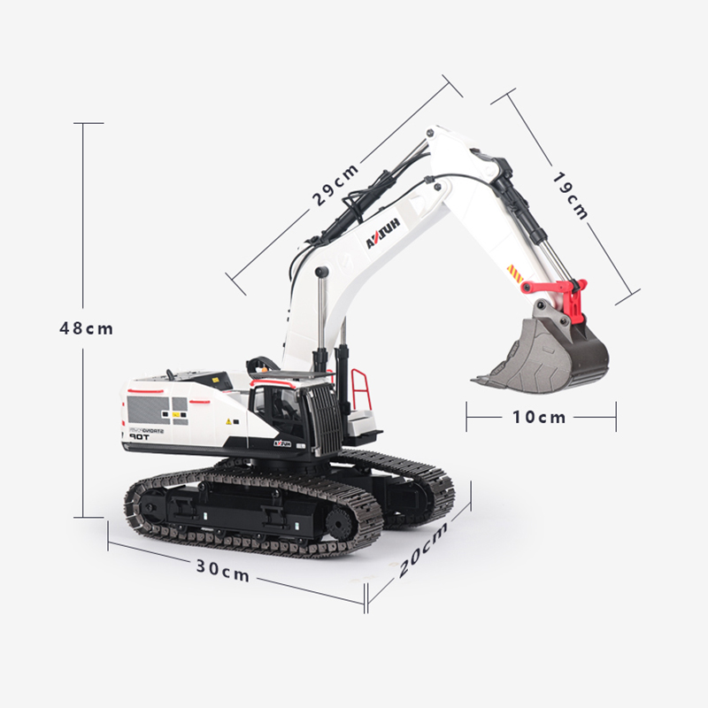 RC حفارة 1/14 HUINA شاحنة معدن - مراجعة Model Kit Excavator وسعره
