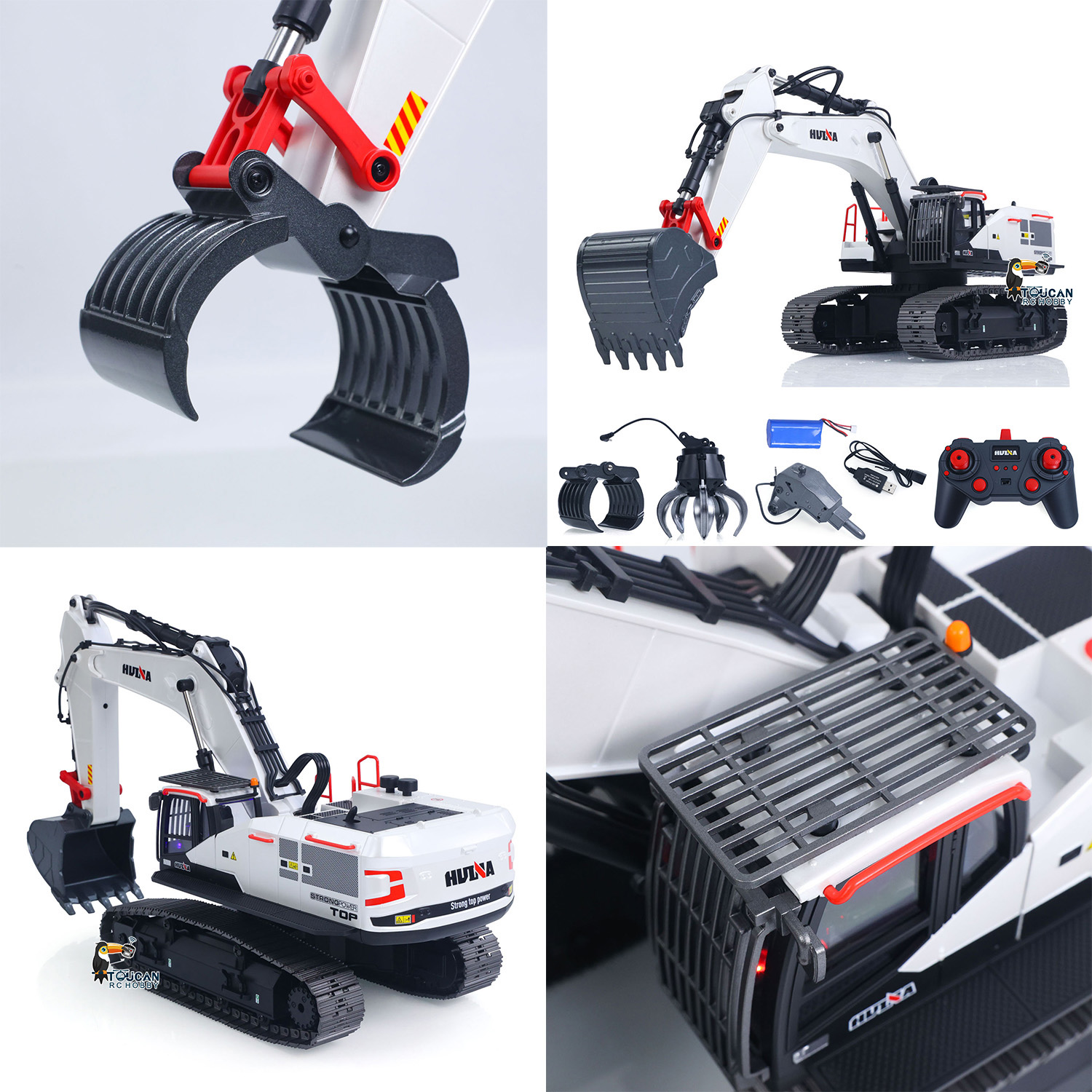 RC حفارة 1/14 HUINA شاحنة معدن - مراجعة Model Kit Excavator وسعره